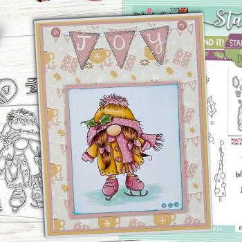 Polkadoodles Stempel "Gnome Jolly Holly Wishes" Clear Stamp-Set