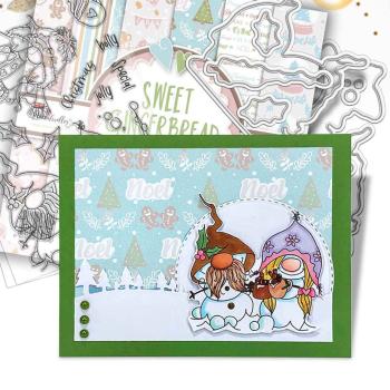 Polkadoodles Stempel "Gnome Jolly Holly Wishes" Clear Stamp-Set