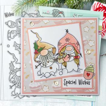 Polkadoodles Stempel "Gnome Jolly Holly Wishes" Clear Stamp-Set