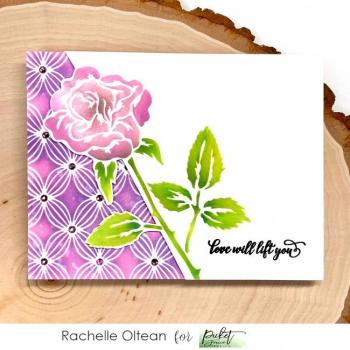 Picket Fence Studios Slim Line Blending Roses 4x10 Inch Stencil - Schablone