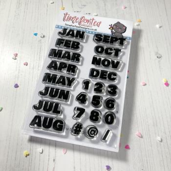 Time For Tea Clear Stamps Designs Solid Month & Numbers 
