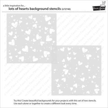 Lawn Fawn Stencil - Schablone - "Lots of Hearts Background Stencils (2pcs)"