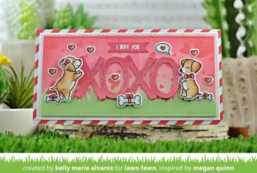 Lawn Fawn Stencil - Schablone - "Lots of Hearts Background Stencils (2pcs)"