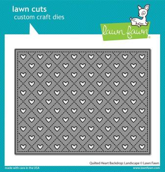 Lawn Fawn Craft Dies - Quilted Heart Backdrop: Landscape