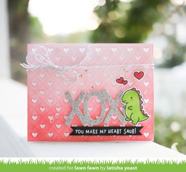 Lawn Fawn Craft Dies - Quilted Heart Backdrop: Landscape