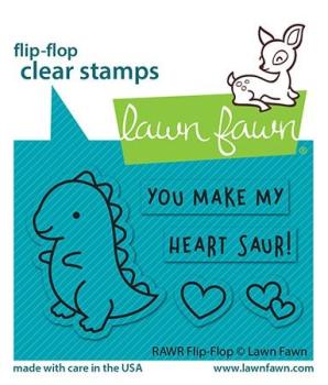 Lawn Fawn Stempelset "RAWR Flip-Flop" Clear Stamp