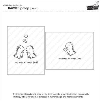 Lawn Fawn Stempelset "RAWR Flip-Flop" Clear Stamp