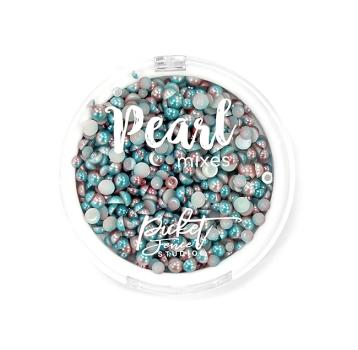 Picket Fence Studios Gradient Flatback Pearls Aqua Blue & Rose Gold   - Halbperlen