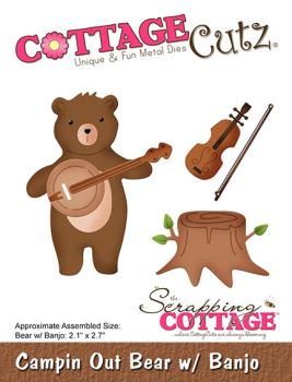 Scrapping Cottage Die - Campin Out Bear w/ Banjo