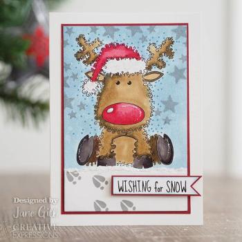 Woodware Festive Fuzzies Reindeer   Clear Stamps - Stempel 