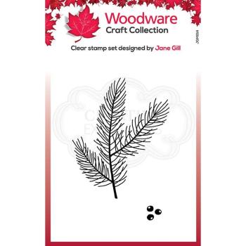 Woodware Mini Pine Branch   Clear Stamps - Stempel 