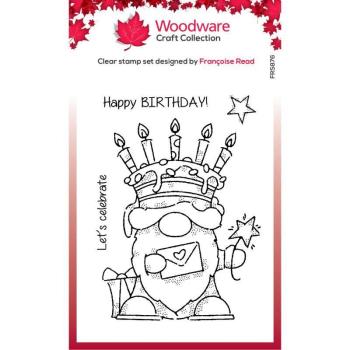 Woodware Birthday Cake Gnome   Clear Stamps - Stempel 