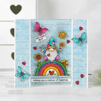 Woodware Rainbow Gnome   Clear Stamps - Stempel 