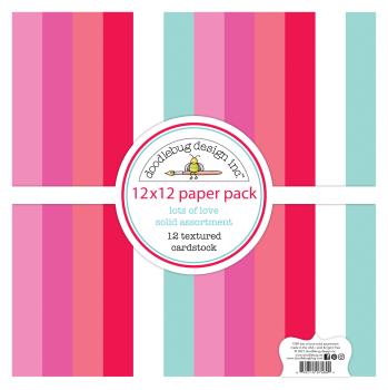 Doodlebug Design "Lots of Love  Textured Cardstock " 12" Paper Pack  - 