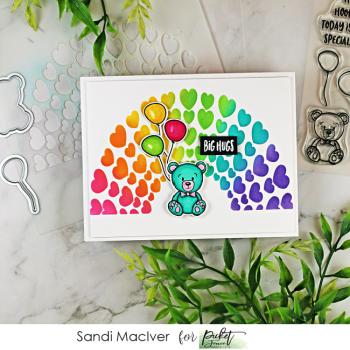 Picket Fence Studios Rainbow of Hearts 6x6 Inch Stencil - Schablone