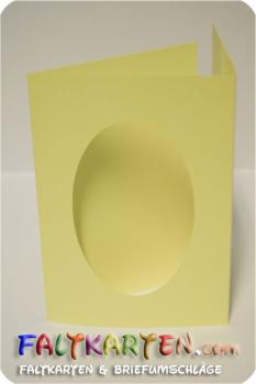 Passepartoutkarte oval 3-Fach DIN A6 in creme