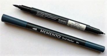 Tsukineko - Memento Ink Marker Dual Tip - Nautical Blue   