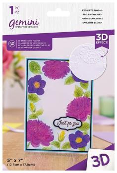 Gemini Exquisite Blooms 3D Embossing Folder - Prägeschablone - Blumen