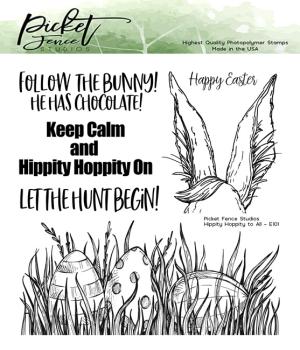 Picket Fence Studios Hippity Hoppity to All 6x6 Inch Clear Stamps