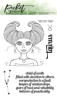 Picket Fence Studios Taurus Girl 4x6 Inch Clear Stamps
