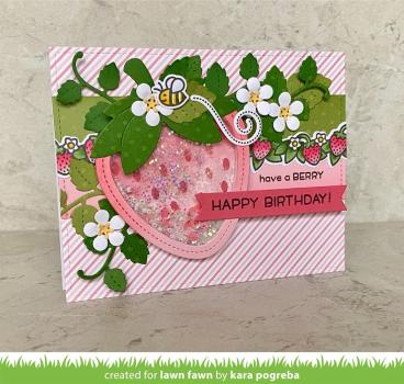 Lawn Fawn Craft Dies - Stitched Strawberry Frame