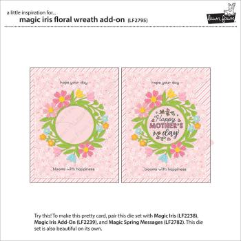 Lawn Fawn Craft Dies - Magic Iris Floral Wreath Add-On