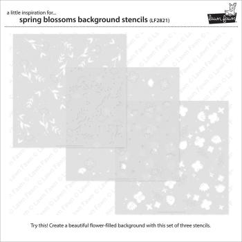 Lawn Fawn Stencil - Schablone - "Spring Blossoms Background Stencils (3pcs)"