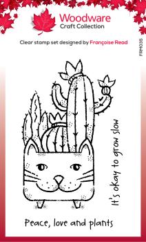 Woodware Cat Planter  Clear Stamps - Stempel 