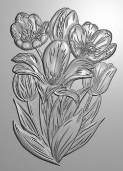 Gemini Tulips 3D Embossing Folder - Prägeschablone 3D - 