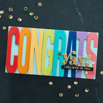 Spellbinders Die "Be Bold Color Block Congrats " Stanzschablone