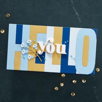 Spellbinders Die "Be Bold Color Block Hello You " Stanzschablone