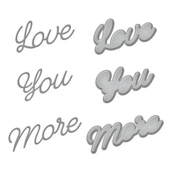 Spellbinders Die "Love You More Etched" Stanzschablone