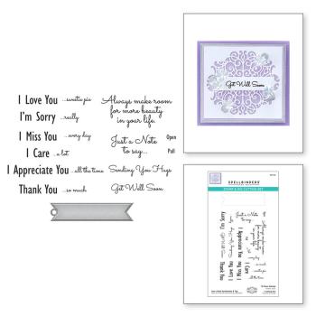 Spellbinders Stempel & Stanzset "Just a Note Sentiments & Tag Stamp & Die Set"