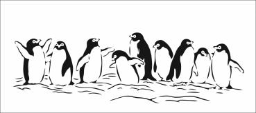 The Crafters Workshop Penguins   Slimline Stencil - Schablone 4x9"
