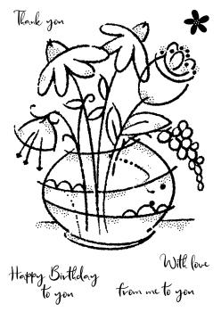 Woodware Floral Bouquet   Clear Stamps - Stempel 