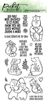 Picket Fence Studios The Best Hugs Ever 4x8 Inch Clear Stamps 