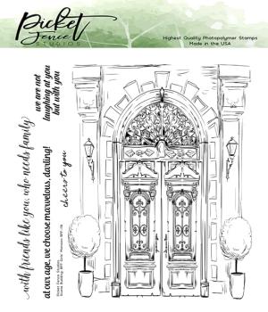 Picket Fence Studios Scene Building: BFF Girls' Mansion Clear Stamps 