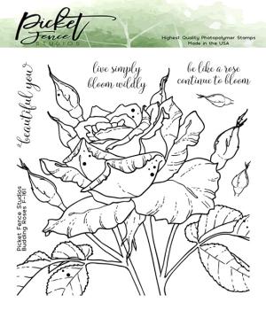 Picket Fence Studios Budding Roses  Clear Stamps 