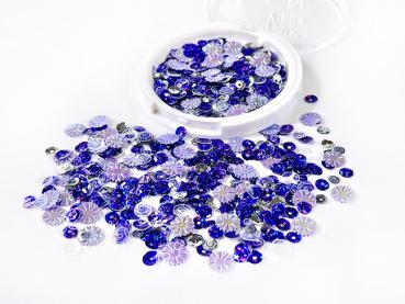 Picket Fence Studios Purple Bottlecap Flowers  Sequin Mix - Streuteile 