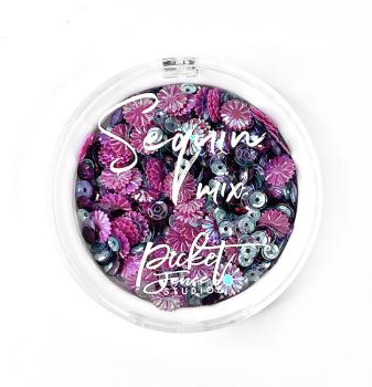 Picket Fence Studios Fuchsia Bottlecap Flowers  Sequin Mix - Streuteile 