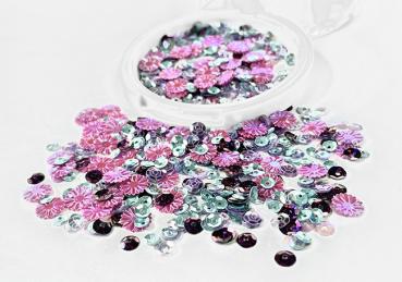 Picket Fence Studios Fuchsia Bottlecap Flowers  Sequin Mix - Streuteile 