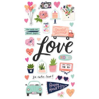 Simple Stories - Stories Happy Hearts - Chipboard Sticker 