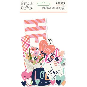 Simple Stories Die Cuts Cardstock  Simple Pages Pieces With All My Heart