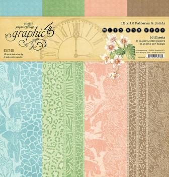 Graphic 45 "Wild & Free" 12x12" Patterns & Solid Pad