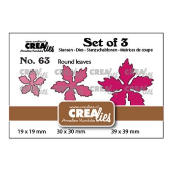 Crealies - Set of 3 dies Poinsettia round leaves 