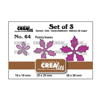 Crealies - Set of 3 dies Poinsettia pointy leaves 