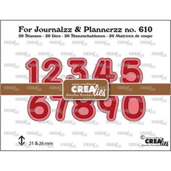 Crealies - For Journalzz - Plannerzz stanzschablone Numbers Nr.610 wit 
