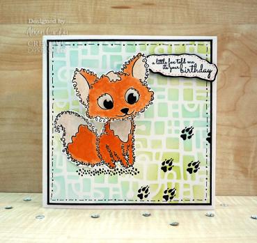 Woodware Fuzzie Friends Freddie Fox   Clear Stamps - Stempel 