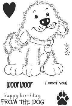 Woodware Fuzzie Friends Parker The Puppy   Clear Stamps - Stempel 