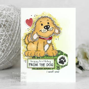 Woodware Fuzzie Friends Parker The Puppy   Clear Stamps - Stempel 